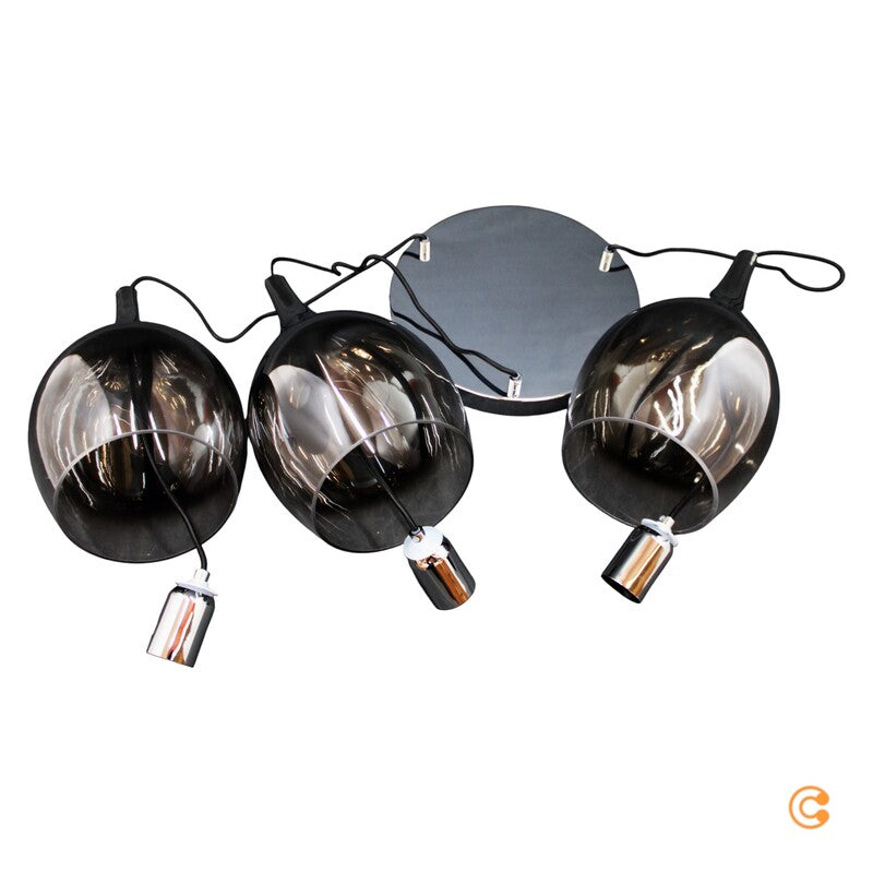 Paul Neuhaus Hängeleuchte Pilua Glaslampe Chrom rauchgrau 3-flammig LED E27 - 4012248366097