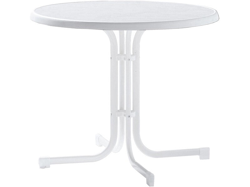 Sieger Gartentisch Rund Kunststoff Ø 86 cm Gartenmöbel Terrassentisch weiß - 4003348994358