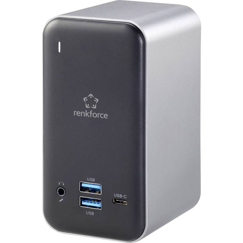 Renkforce USB-C Dockingstation RF-DKS-650 HDMI 4 Monitore Grau Ladefunktion - 4064161037431