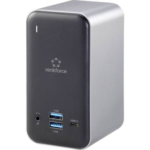 B-Ware Renkforce USB-C Dockingstation RF-DKS-650 HDMI 4 Monitore Grau Ladefunktion