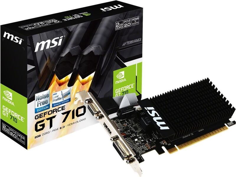 MSI GT710 Grafikkarte 2GB PCIe 2.0 LP 2GD3H Low Profile für Gaming - 4719072448233