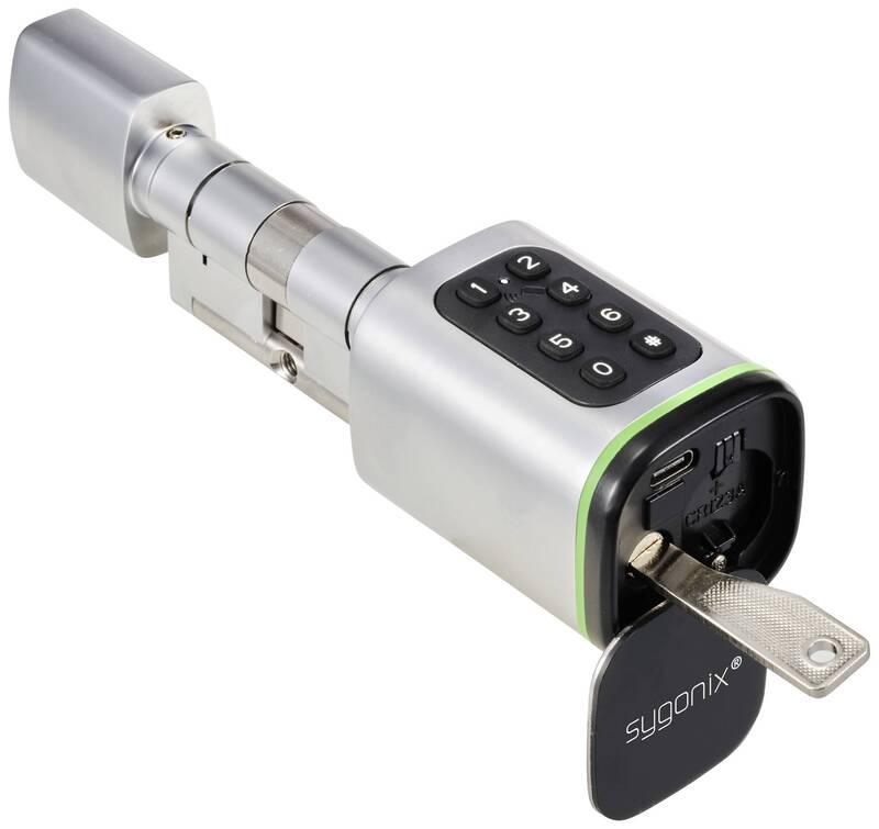 Sygonix BT PIN RFID Schließzylinder Aluminiumlegierung Schwarz 100 Passwörter - 4064161318431