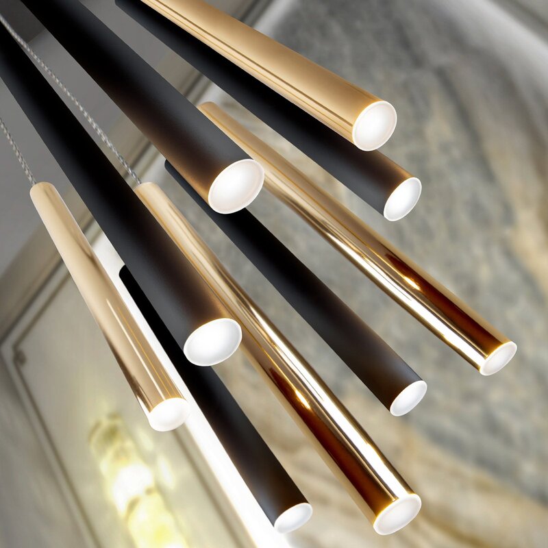 Schuller Hängelampe Pendelleuchte LED steuerbar Fernbedienung gold schwarz Me283 - 8435435329631
