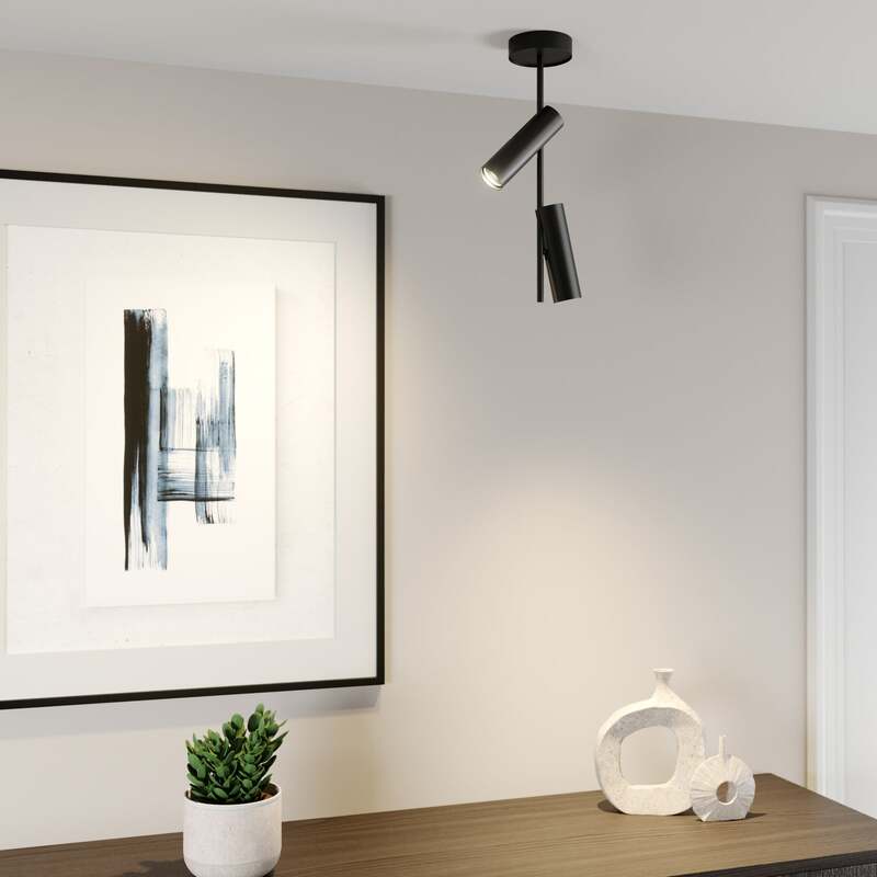 Deckenstrahler Leda 2 LED dimmbar schwarz 2-flammig Stahl pulverbeschichtet 55cm - 5902846819844