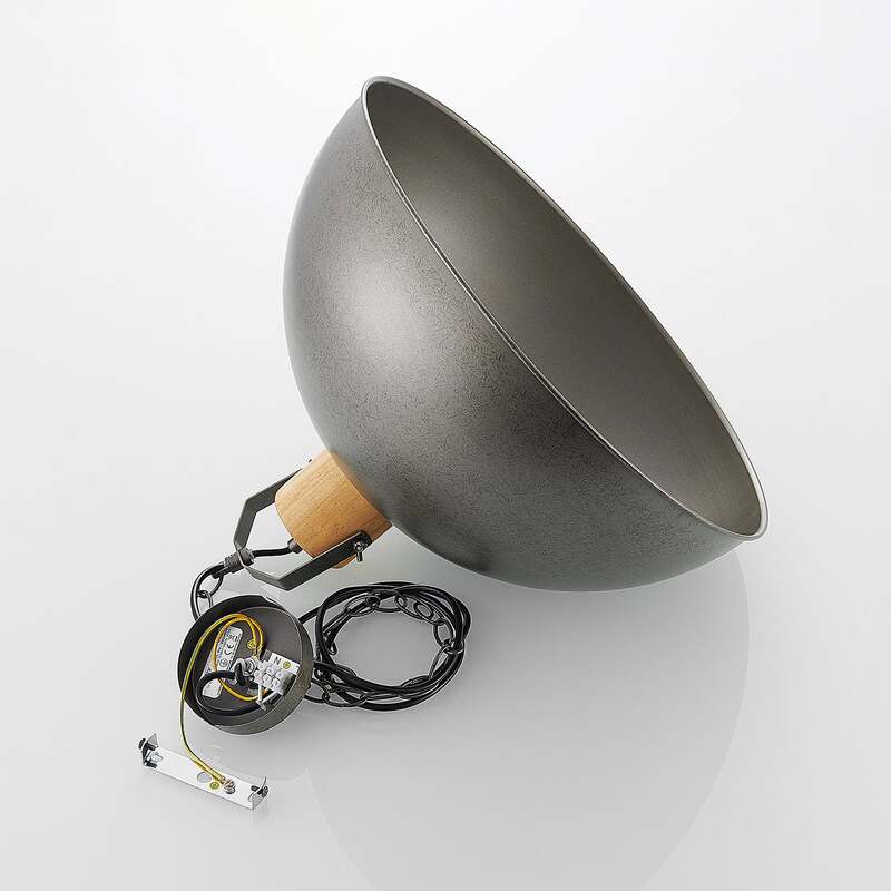 Lindby Hängeleuchte Holgar LED Pendelleuchte Lampe dimmbar grün Ø45cm Holz - 4251096571226