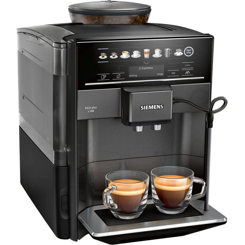 Siemens Kaffeevollautomat EQ.6 plus s100 TE651319RW mit Milchaufschäumer schwarz - 4242003862087