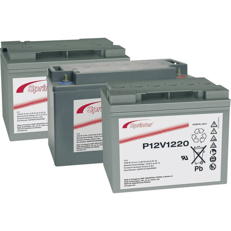 GNB Sprinter P12V600 NAPW120600HP0MA Batterie VRLA 12 V 24 Ah AGM Akku-Batterie - 2050001754745