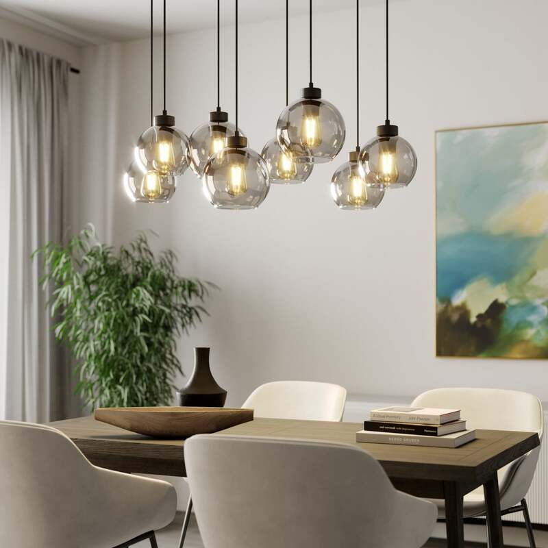 TK-Lighting Hängeleuchte Cubus LED Pendelleuchte 8-flammig dimmbar grau 95cm - 5901780541132