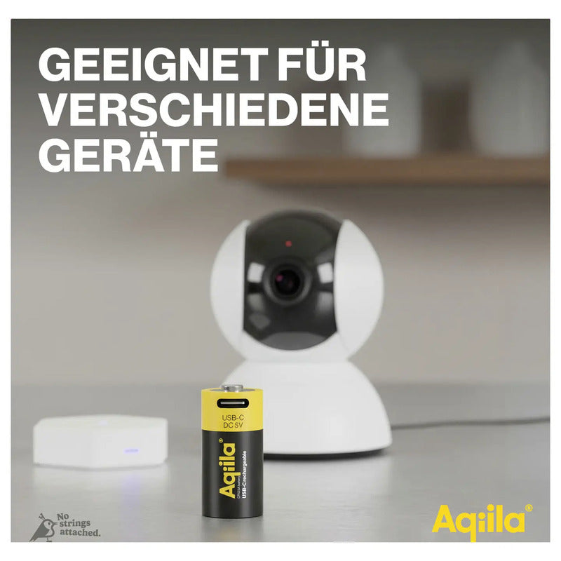 Aqiila Akku CR123A Li-Ion 3V 750mAh wiederaufladbar 2er Set mit Schutzschaltung - 8716778936381