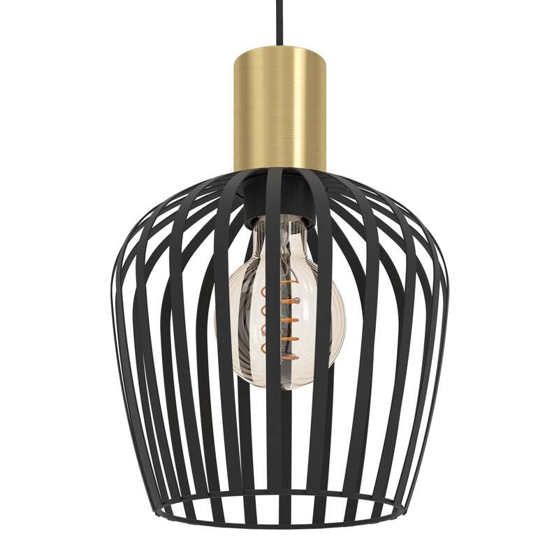 Eglo Hängelampe Hängeleuchte Empoli LED Pendelleuchte dimmbar schwarz messing - 9008606299898