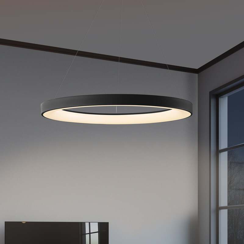 LED-Hängeleuchte Niseko II schwarz 50 cm dimmbar mit Fernbedienung Mantra - 8435153285721
