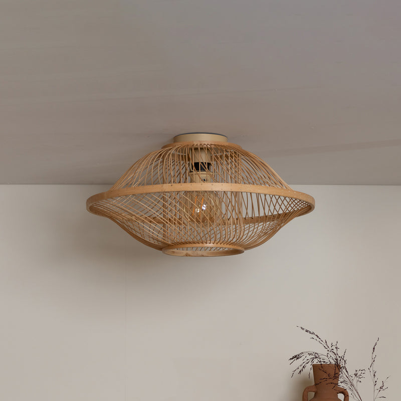 GOOD & MOJO Deckenlampe Maui LED Hängelampe Lampe dimmbar natur Ø50cm 25cm - 8716248096867