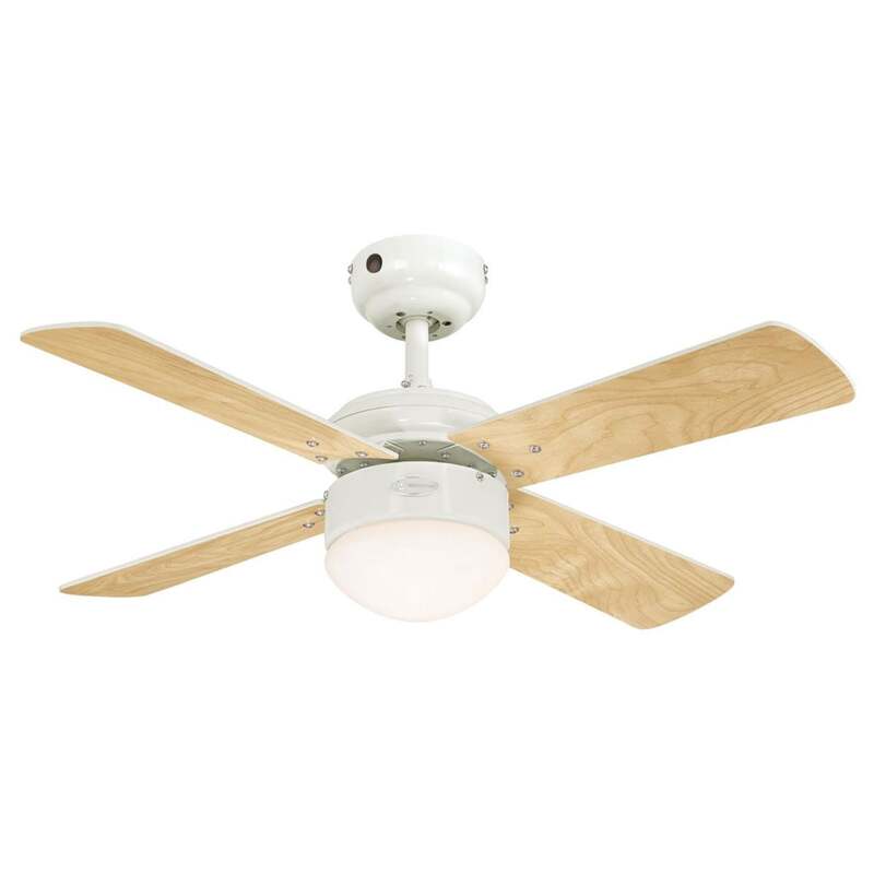 Westinghouse Deckenventilator Colosseum mit LED weiß ahorn 90cm Fernbedienung - 4895105608895