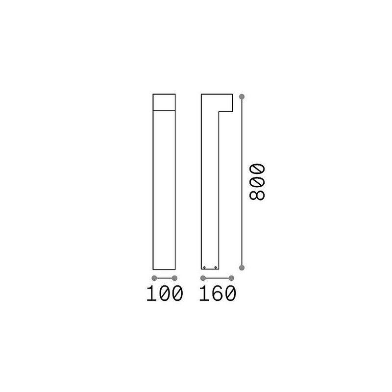 Ideal Lux Außenlampe Gartenleuchte SIRIO LED 13W warmweiß grau IP65 80cm - 8021696365411