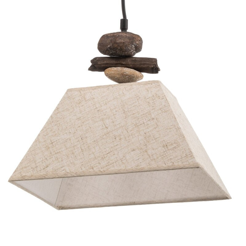 Hängelampe Seregon mit Textilschirm und Steindekor Deckenlampe Deckenleuchte - 8030626529434