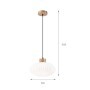 Lamkur Harmony Pendant Light, Ø 25 Cm, White/oak, Glass/wood - 5907687453493