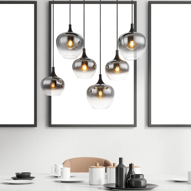 Globo Hängelampe Pendelleuchte Maxy Glas rauchgrau Beleuchtung Länge 86 cm - 9007371435401