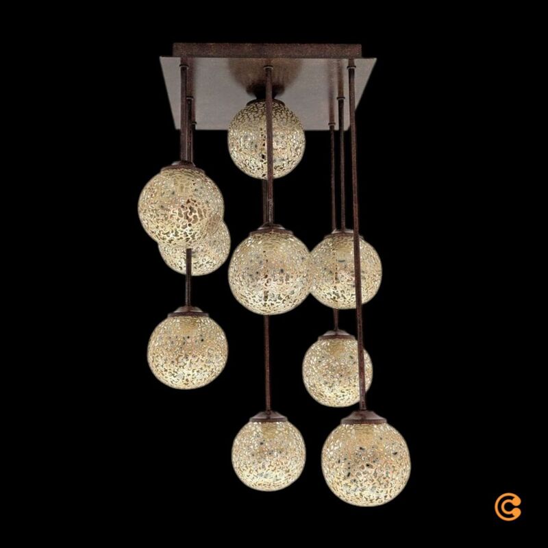 Paul Neuhaus Deckenleuchte Greta 9-flg dimmbar Leuchte Lampe rost gold 55cm - 4012248291252