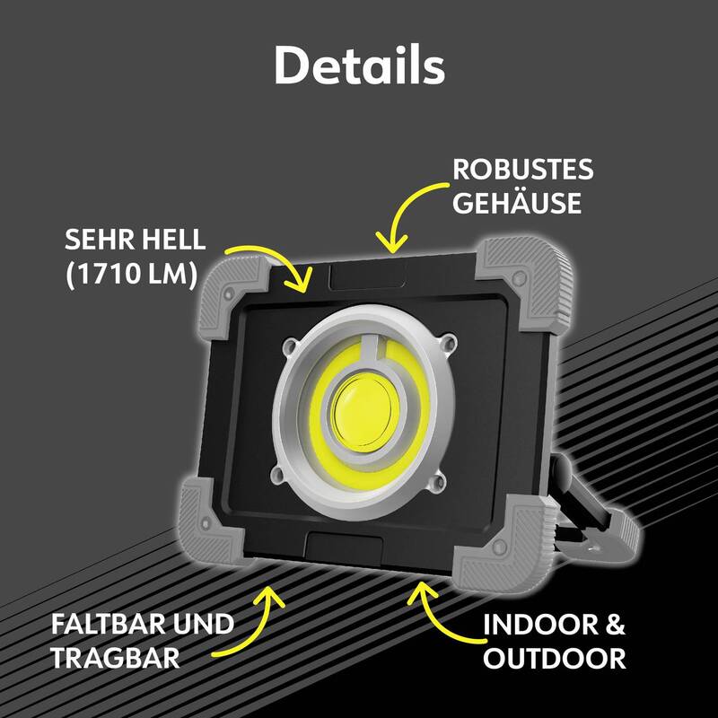 Müller-Licht Arbeitsstrahler Baustrahler Strahler LED Akku Dallas Neutralweiß - 4018412696311