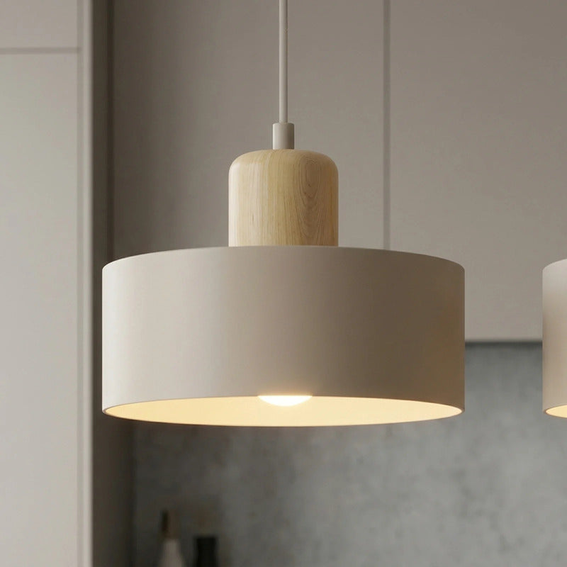 Hängeleuchte Torin beige 3-flg Pendelleuchte Lampe dimmbar Metall Holz 80cm - 5907106019170