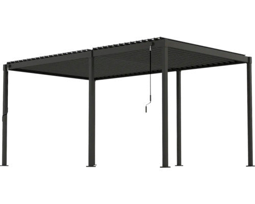 Mirador Pergola Gartenpavillon Stahl-Pergola anthrazit 300x500cm Lamellendach - 4306516776962