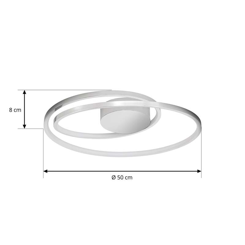 Lucande Deckenlampe LED Maire dimmbar Lampe Leuchte chrom Ø50cm warmweiß - 4251096573879