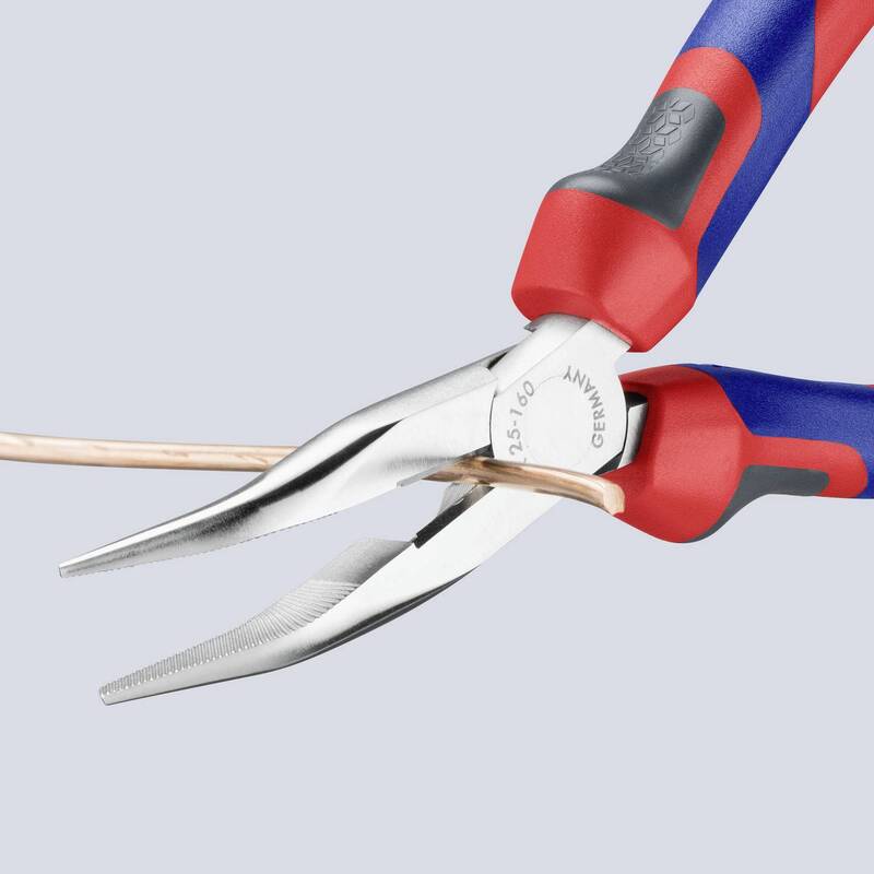 Knipex Flachrundzange Elektrotechnik 25 25 160 Chrom-Vanadium Stahl 40° Zange - 4003773016007