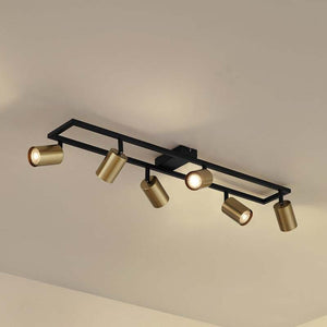 B-Ware Lindby Bravius Deckenstrahler messing 6-flammig dimmbar GU10 Eisen 80 cm