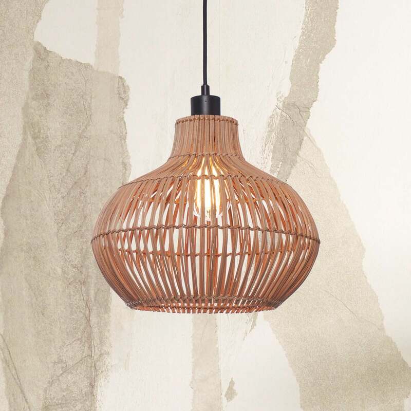 GOOD & MOJO Hängelampe Kalahari LED Hängeleuchte Lampe Rattan natur Ø32cm E27 - 8716248091374