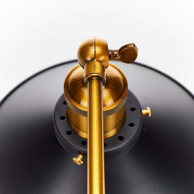 Globo Wandleuchte Viktor im Industriedesign schwarz altmessing dimmbar 1x60W E27 - 9007371337194