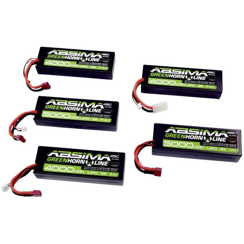 Absima LiPo Akku 7.4V 4000mAh 45C Hardcase T-Plug für Modellbau - 4250650930530