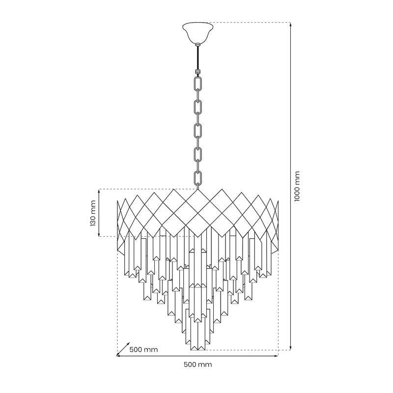 Kronleuchter Lampe Leuchte CARISMA CHROME E14 Hängeleuchte 9 Flammig Wohnzimmer - 5902693788898