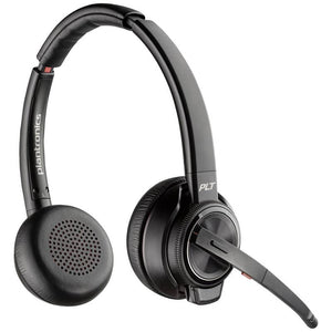 B-Ware HP Poly Headset Kopfhörer On Ear Savi 8220 UC DECT Schwarz Noise Cancelling