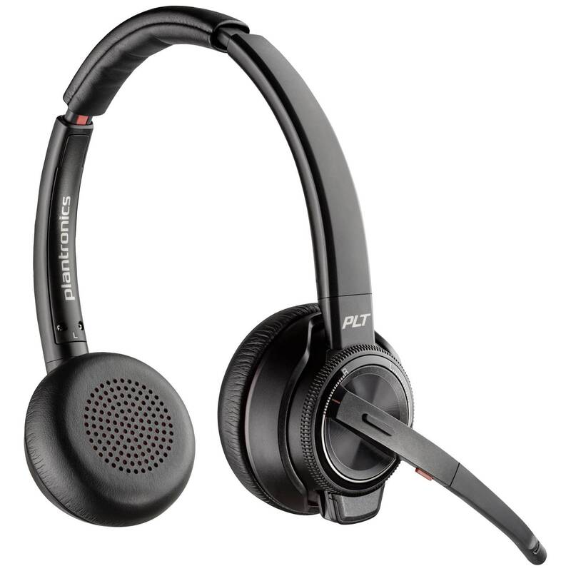 HP Poly Headset Kopfhörer On Ear Savi 8220 UC DECT Schwarz Noise Cancelling - 0196548579709