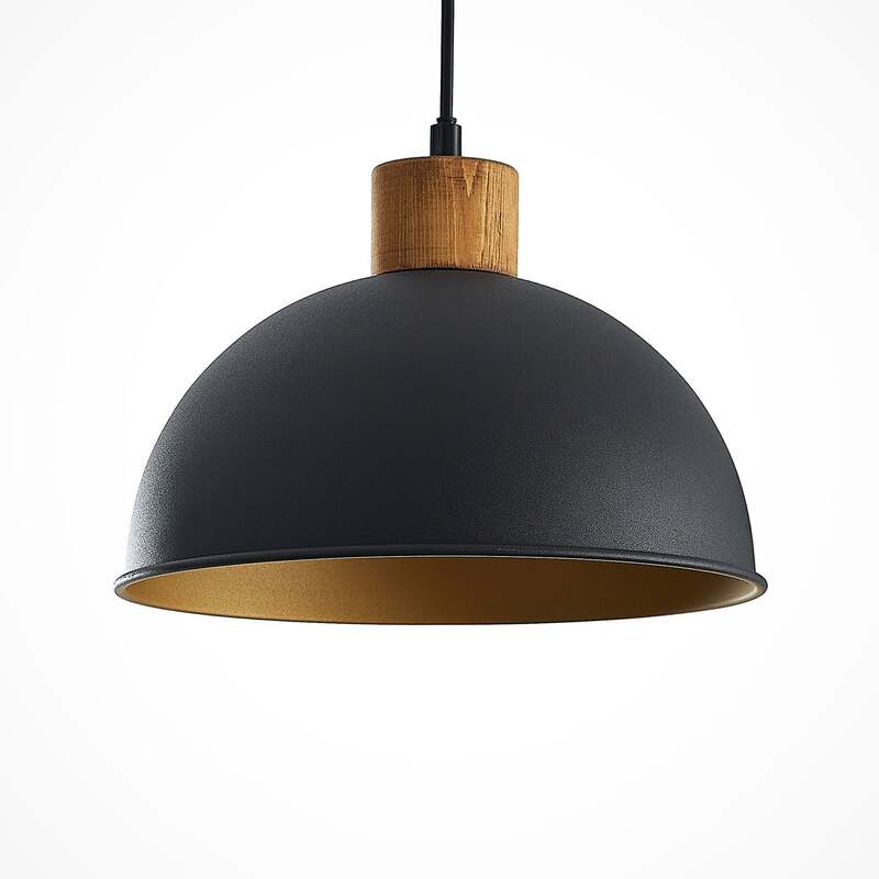 Lindby Hängeleuchte Flurin LED Pendelleuchte dimmbar schwarz-gold 107x26cm 3-flg - 4251096599930