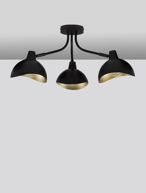 Nova Luce Deckenleuchte Deckenlampe GETI E14 LED 3flammig Schwarz dimmbar Metall - 5212017436399