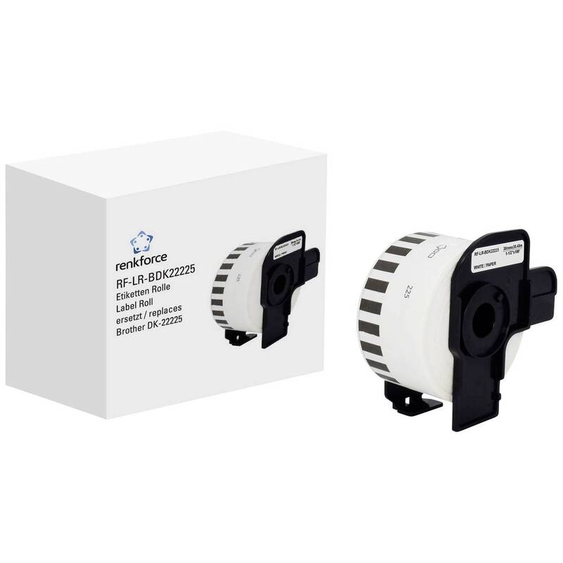 Renkforce Etiketten Rolle Aufkleber Papier Weiß Kompatibel Brother DK-22225 - 4064161313108