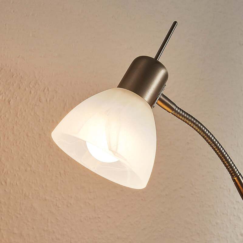 Lindby Stehlampe Gwendolin LED Stehleuchte verstellbar Glas alabaster nickel - 4251096542790