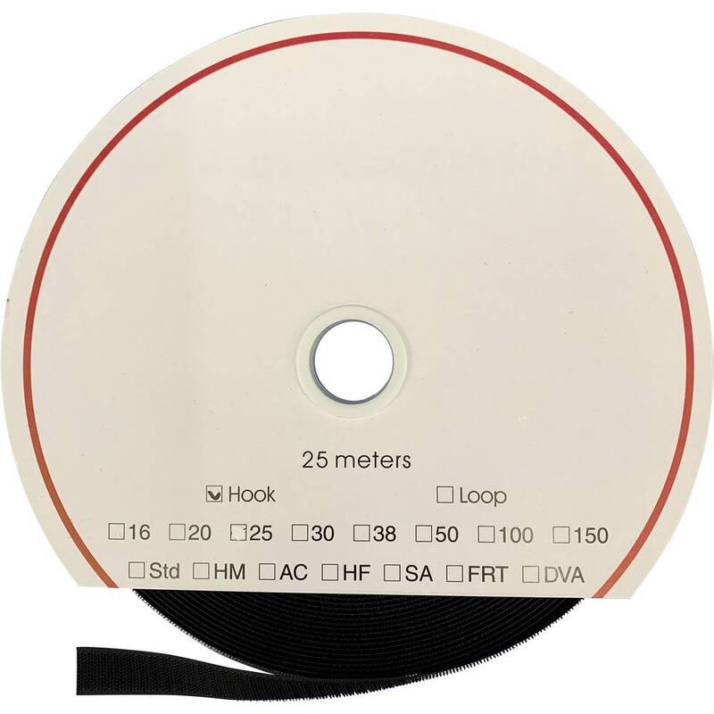 FASTECH Klettband Haftband Haftteil Schwarz 30 mm zum Aufnähen Polyamid 25 m - 7640108887689