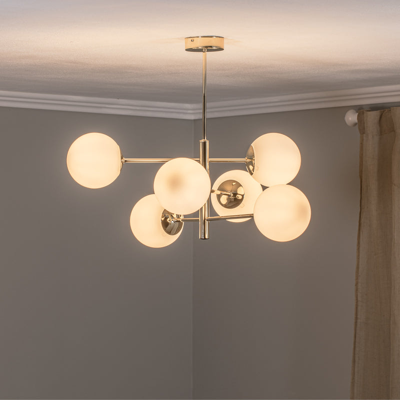 Euluna Hängeleuchte Aurora Pendelleuchte Lampe 6-flg goldfarben SIEHE TEXT/FOTO - 4255830900051