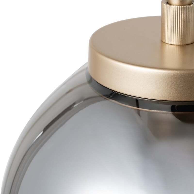 Lucande Hängeleuchte Pendelleuchte Elani Glas schwarz gold E14 LED 6-flammig - 4255830906374