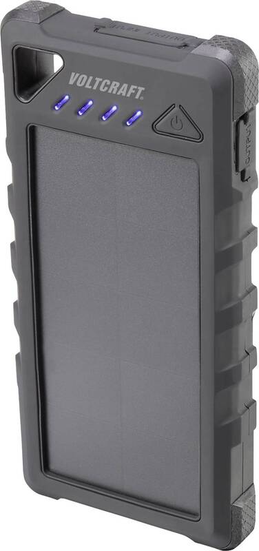 VOLTCRAFT Solar-Powerbank tragbar extern Ladestrom Solarzelle 280 mA 16000 mAh - 4064161189505