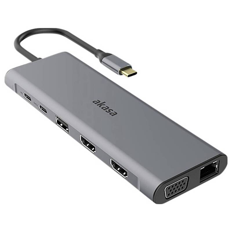 Akasa Dockingstation Hub USB-C USB Typ C Kartenleser Aluminium 14-In-1 Dock - 4710679550831