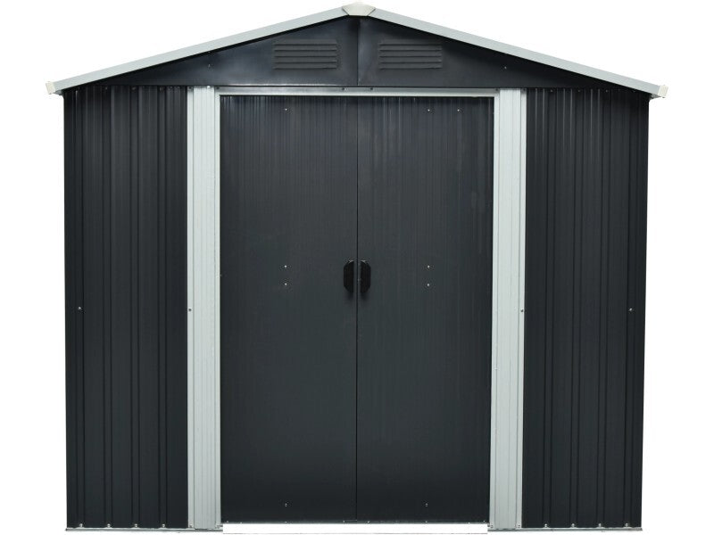 Pergart Metallgerätehaus Grau-Creme 3,66 m² Gartenhaus Aufbewahrung 206cm hoch - 4005717207441