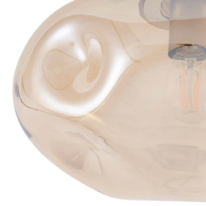 Lindby Deckenleuchte Lelia amber Glas Ø 35 cm dimmbar für Wohnzimmer - 4251911798630