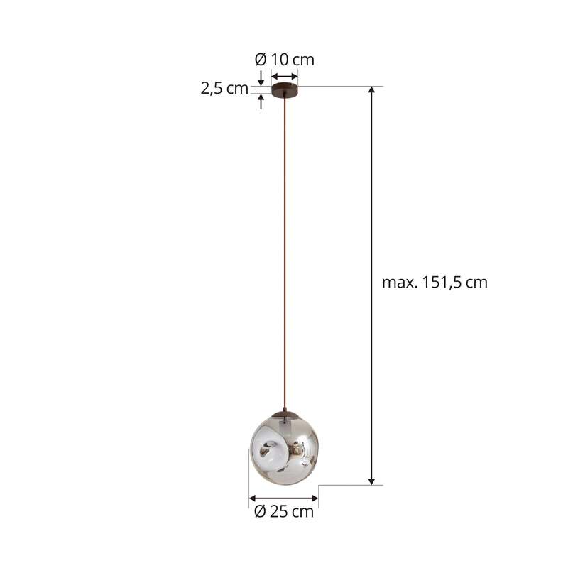Lindby Hängeleuchte Valentina LED Pendelleuchte Lampe dimmbar rauchgrau Ø25cm - 4251911774702