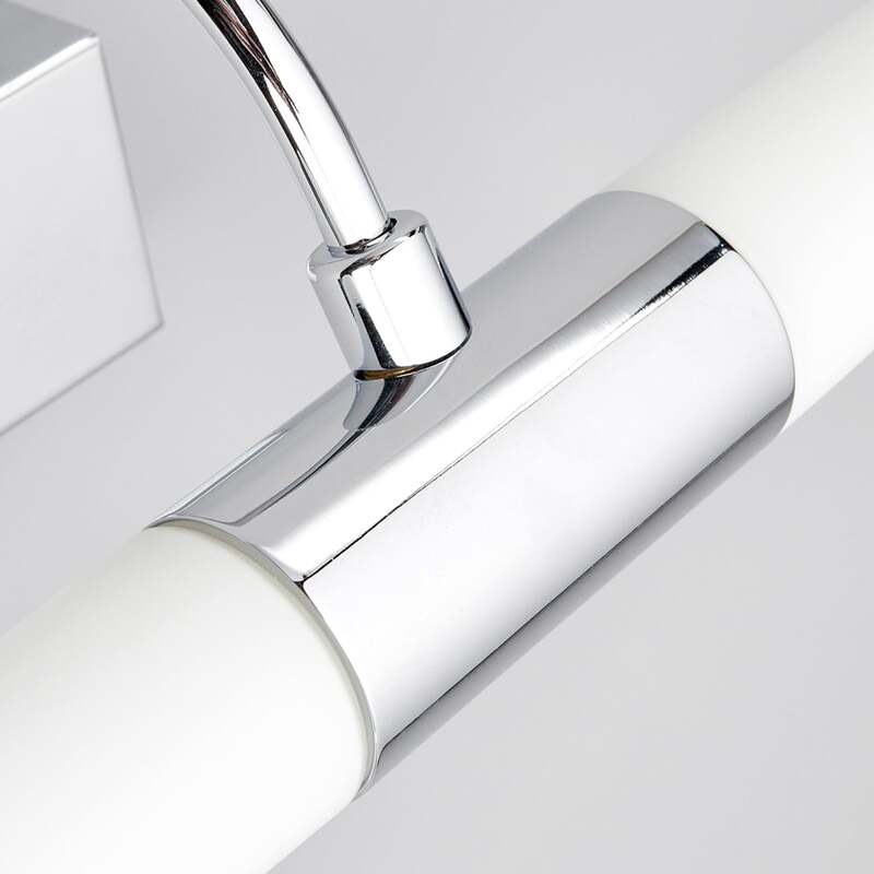 Lindby Spiegelleuchte Wandleuchte Devran LED Lampe dimmbar chrom 36x13,5cm IP44 - 6291106550450