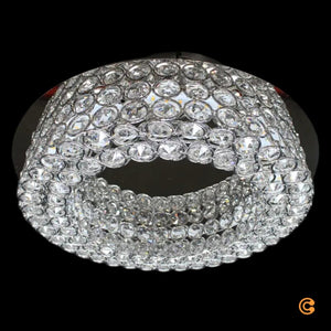 B-Ware Filomena Deckenleuchte Deckenlampe LED Kristalloptik Glassteine Silber Chrom