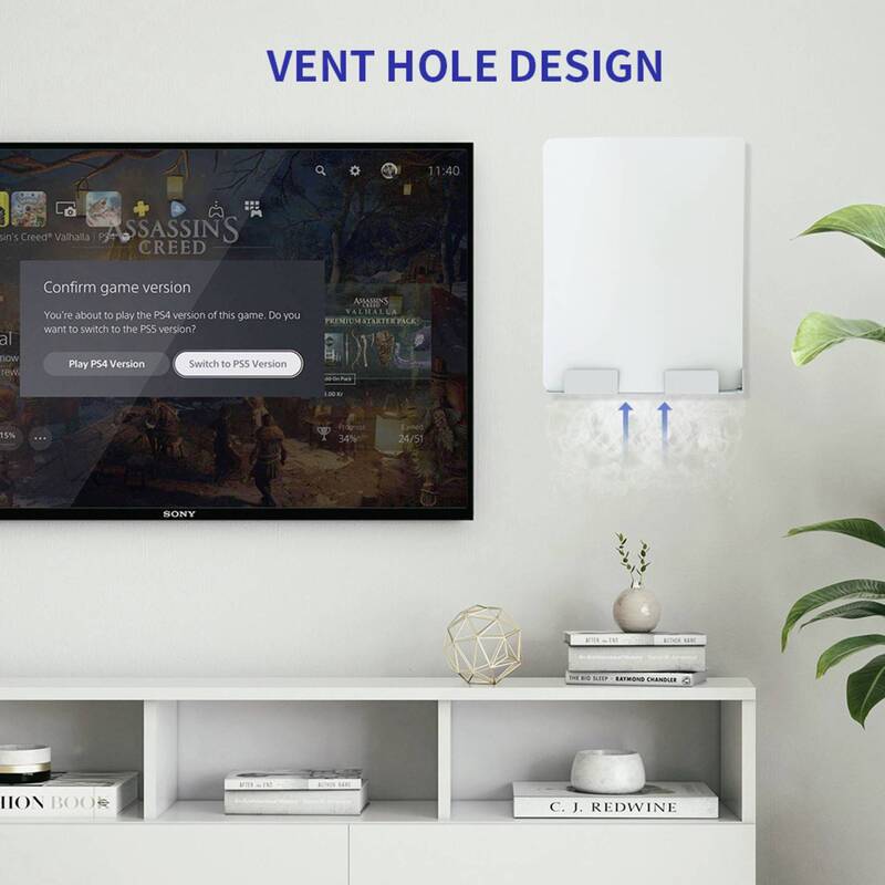 Wandhalterung PS5 für PlayStation 5 Wandmontage Halterung weiß 100x120mm 255mm - 4064161226002