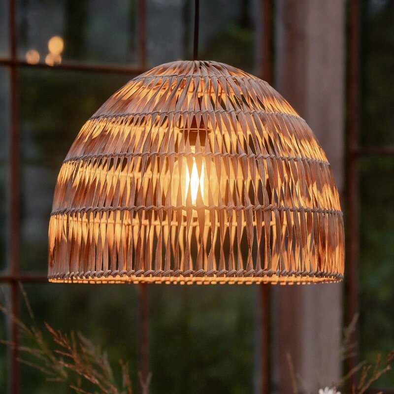 PR Home Außenhängelampe Lace Naturfaser Steckerkabel Ø46cm Leuchte Lampe Licht - 7330976139019